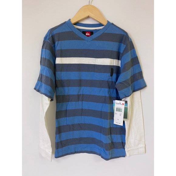 Quicksilver 2fer long sleeve v-neck pocket tee NEW - Picture 1 of 3